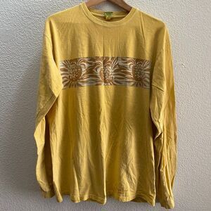 Crazy Shirts Hawaii Pineapple Dyed Long Sleeve Shirt Yellow Color Medium